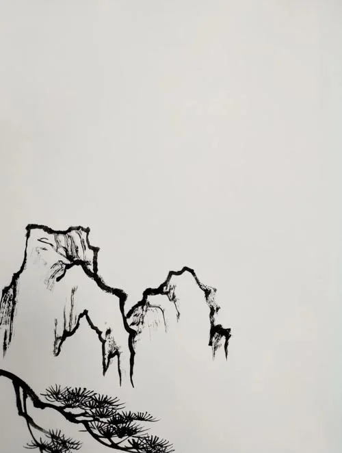 黄山奇松图片简笔画_1