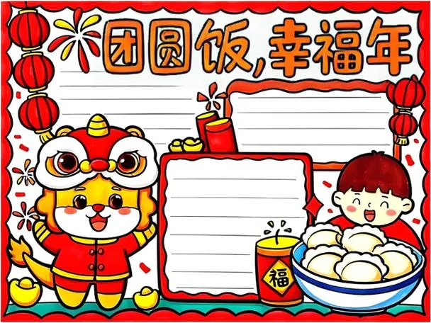 年夜饭手抄报简单漂亮-年夜饭手抄报简单漂亮
