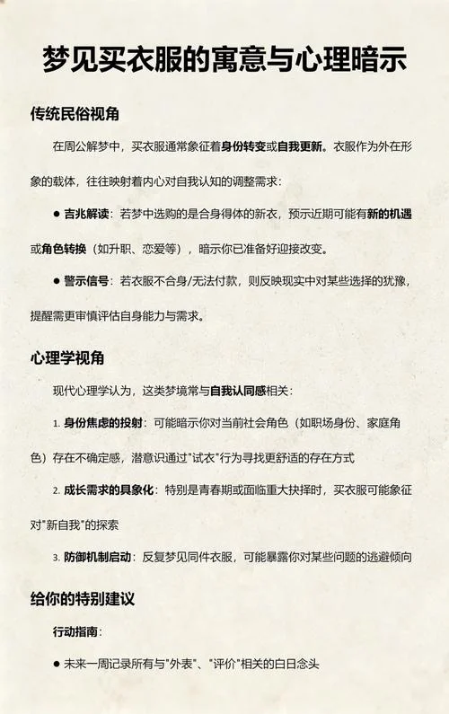 梦到买新衣服周公解梦_2