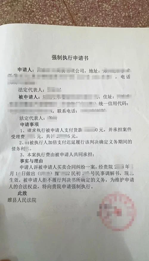 行政强制执行申请书_2