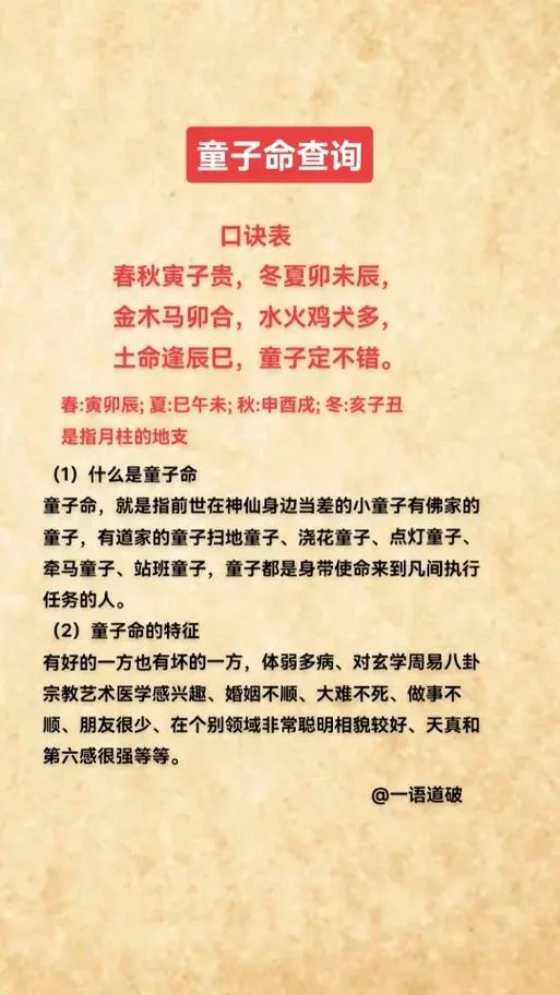 男人童子命是什么意思-男人童子命含义