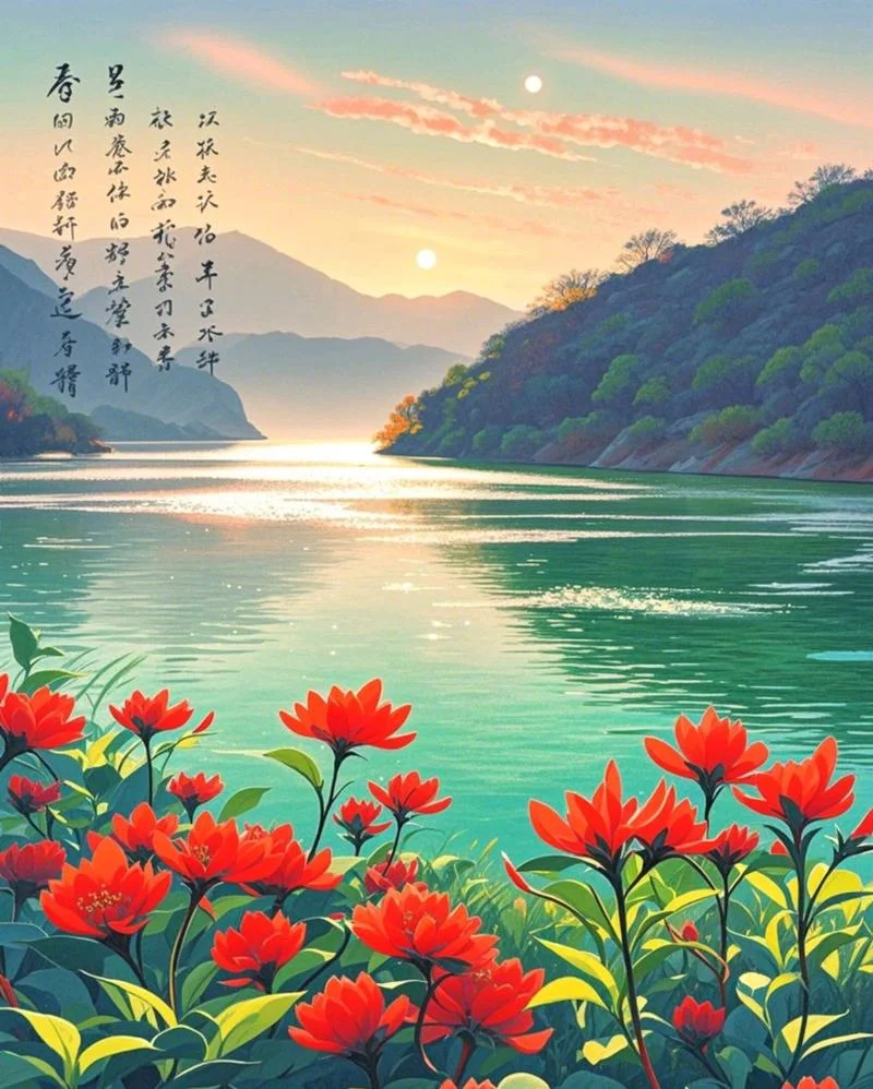 日出江花红胜火的下一句-江花红胜火