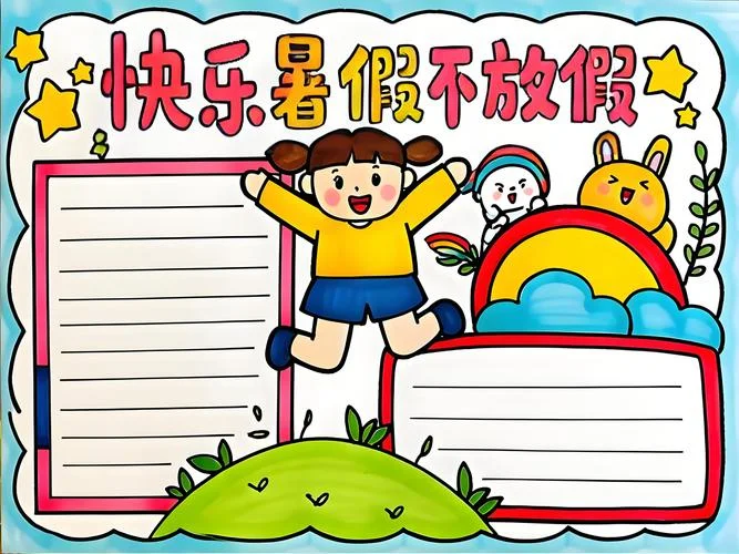 手抄报快乐的暑假图片-快乐暑假手抄报图