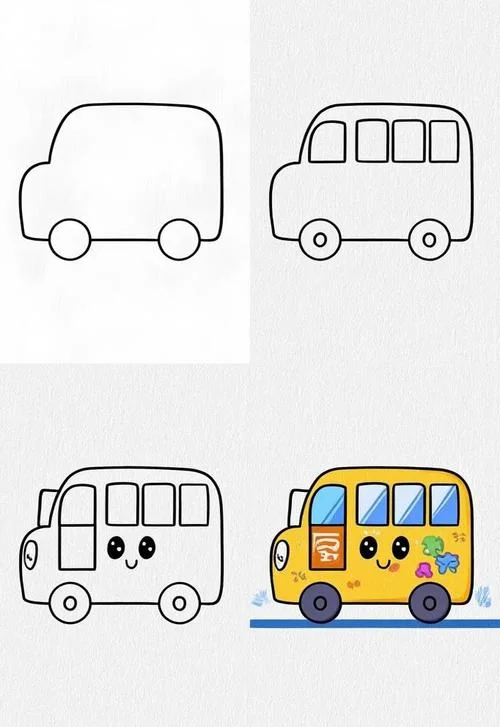 车车简笔画-车车简笔画改写