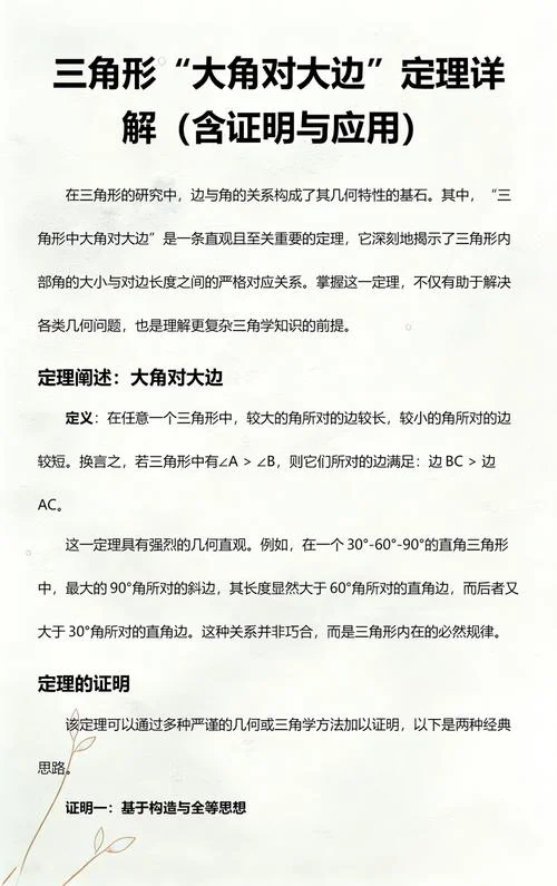三角形的边长定理-三角形边长定理