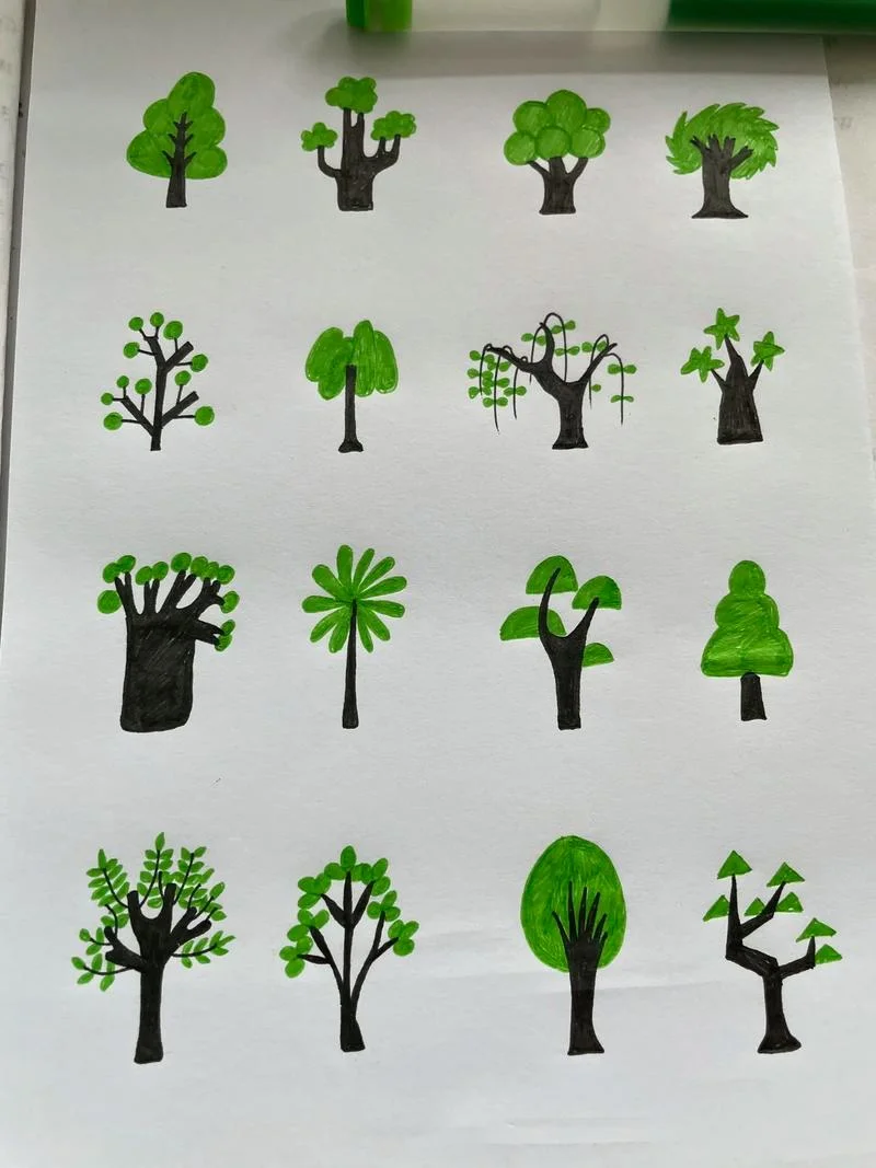春夏秋冬的树简笔画-四季树木简笔画