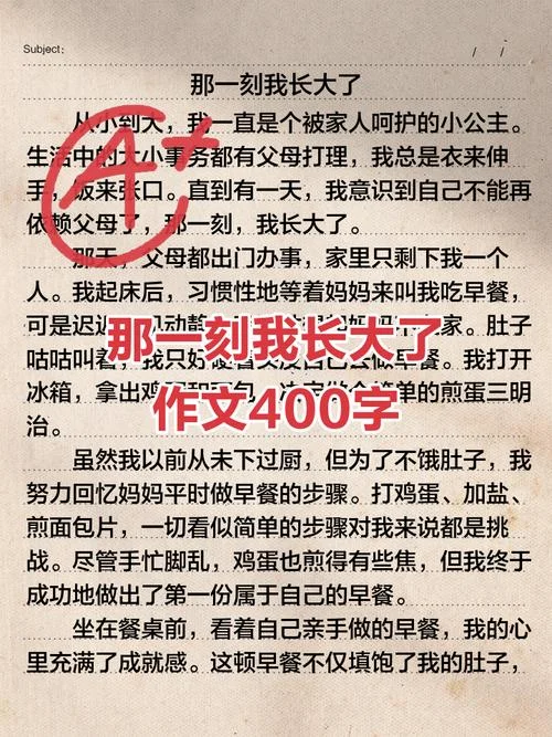 那一刻我长大了满分作文400-那一刻我长大了。