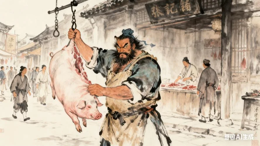 梦到杀猪卖肉过年_2