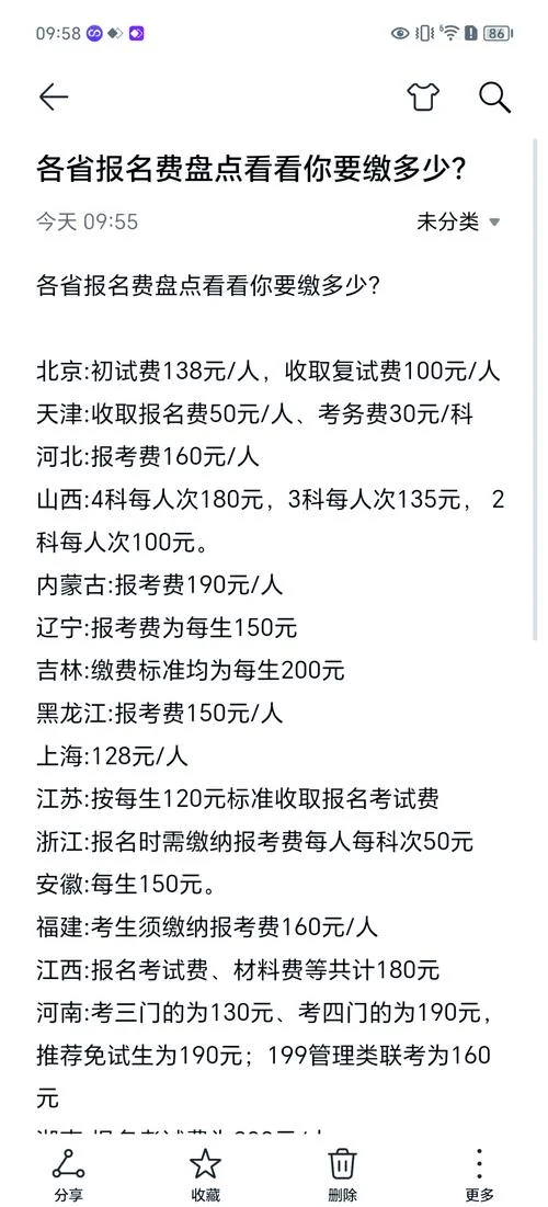 山西省考研报名费多少-