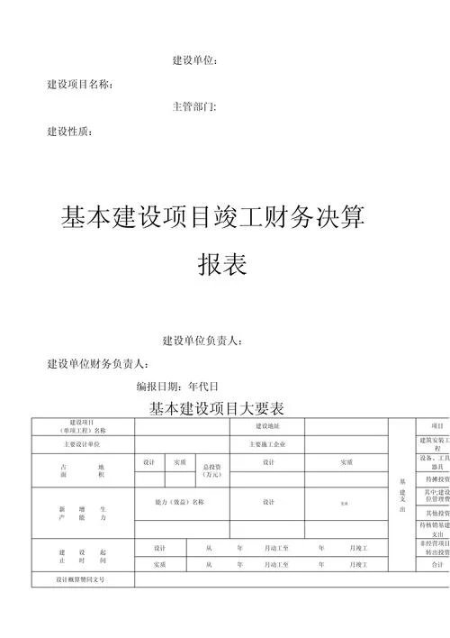 项目决算书范本_2