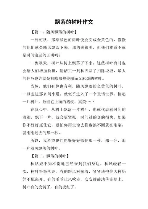 落叶的感悟-感悟落叶之美