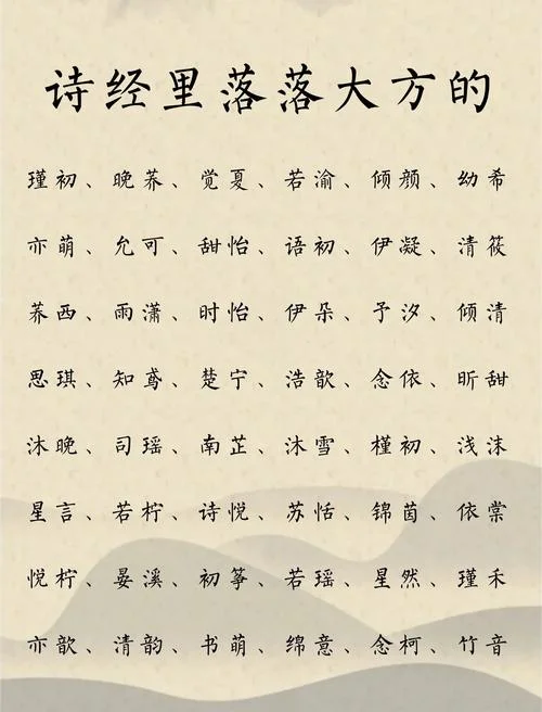 出自诗经的古风名字-诗经古风名字推荐