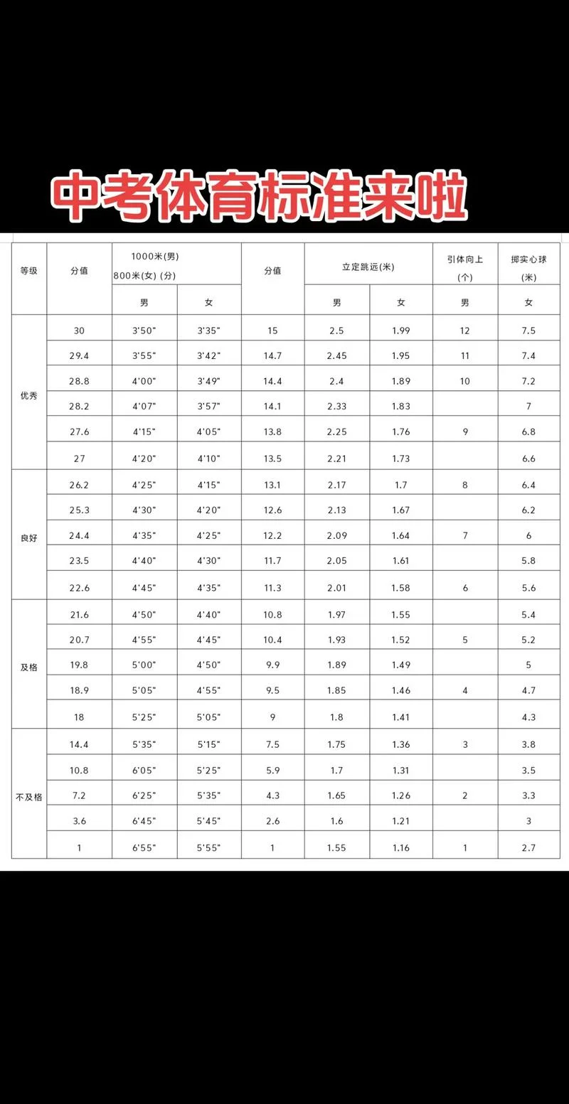 中考体考成绩评分标准-中考体考成绩评分标准