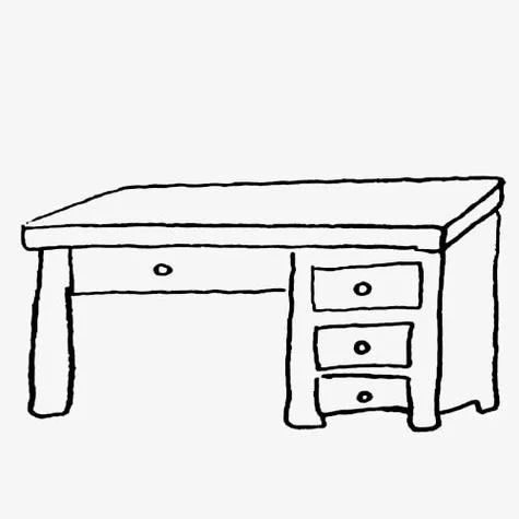 小书桌简笔画_2