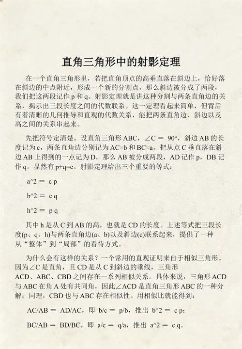 射影定理中的射影是啥-