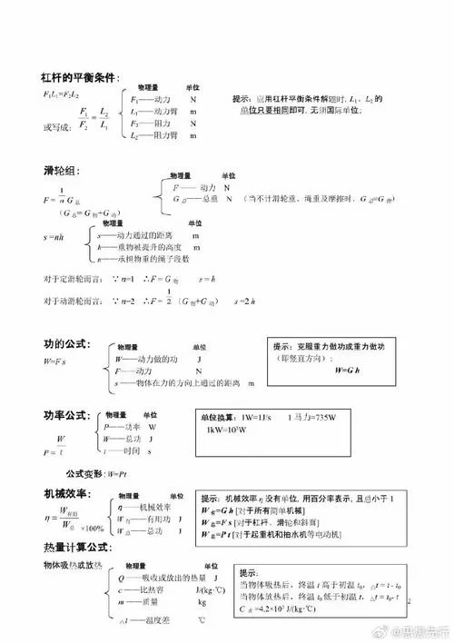 初中八下物理公式_1