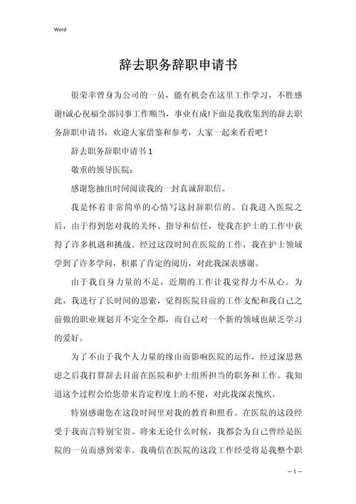 职务辞去申请书怎么写_2