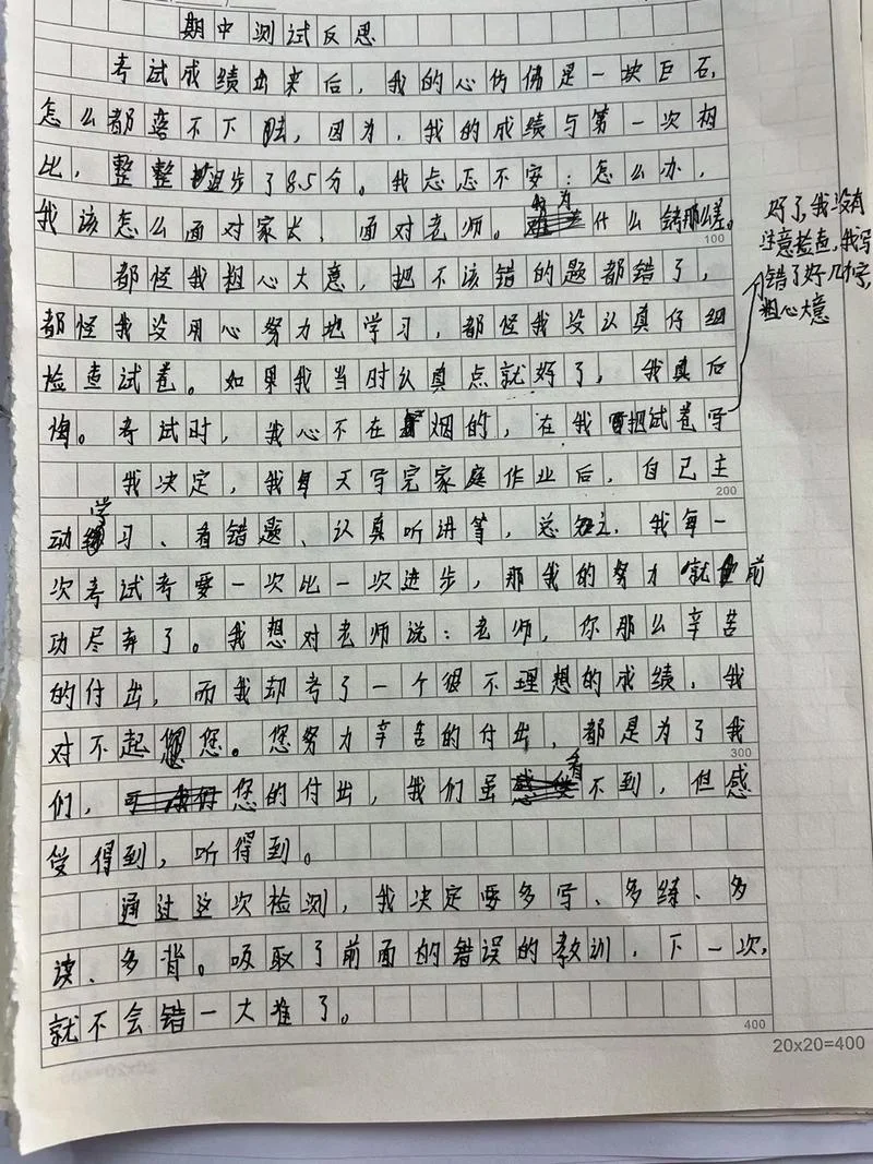 期中考试成绩反思150字-期中成绩反思 150 字