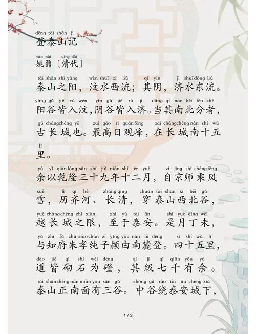 登泰山而小天下下一句-登泰山小天下