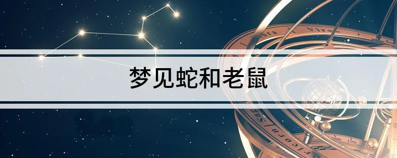 梦见蛇和老鼠是什么预兆 女性_2