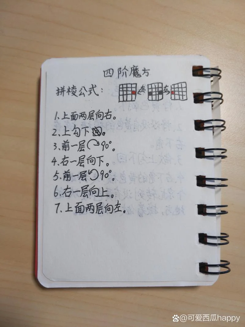 四阶魔方对棱公式-四阶对棱公式