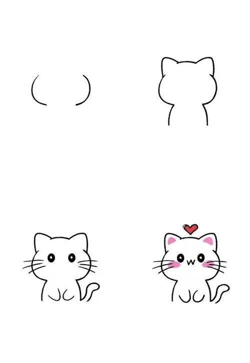 小猫简笔画 公主_1