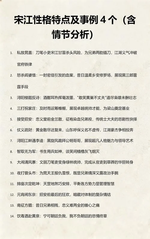 宋江的性格介绍-宋江性格解析