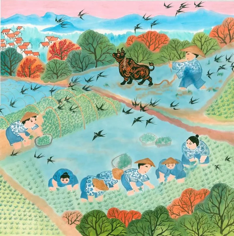 春耕图简笔画现代_2