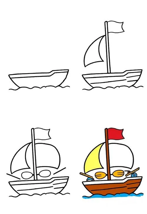 船的简笔画油画-船的简笔画油画