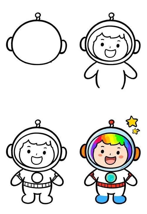 宇航员简笔画儿童画-宇航员简笔画儿童画