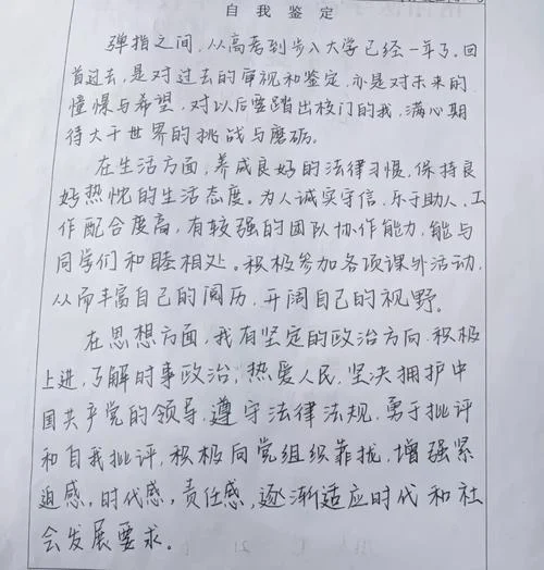自我鉴定五百字-自我鉴定五百字