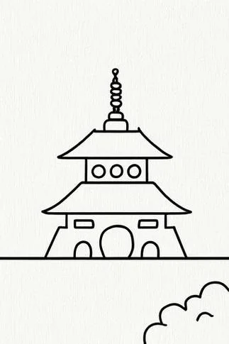 景点塔怎么画_1
