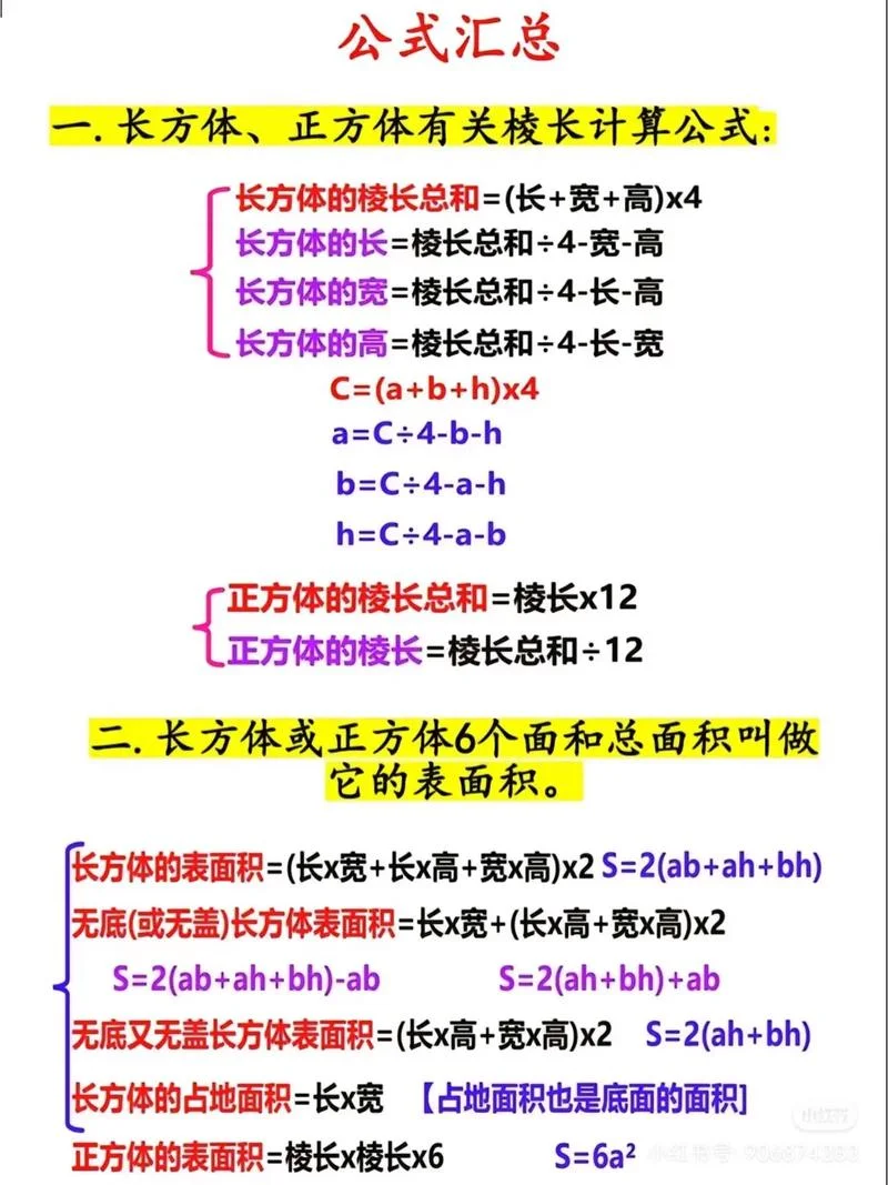 正方形和长方形的表面积公式是什么_1