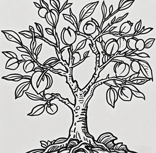 简单的桃树怎么画-桃树简笔画一图搞定