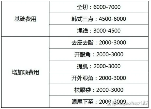 做眼部整形手术大概多少钱_2