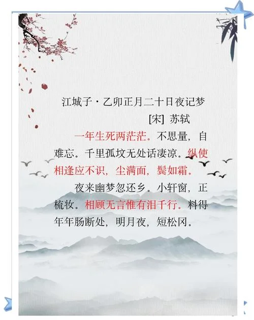 年生死两茫茫不思量自难忘出自哪一首_2