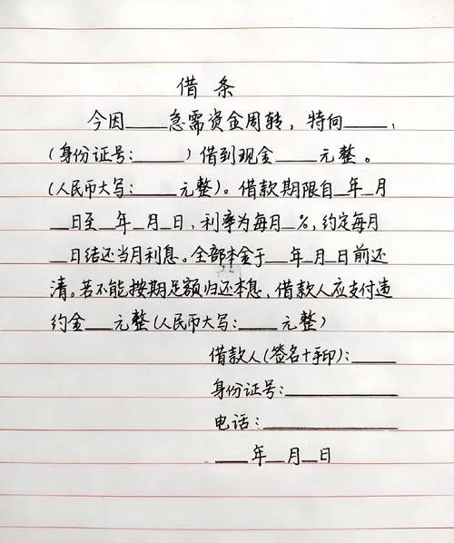 借钱欠条保证书-借钱欠条保证书