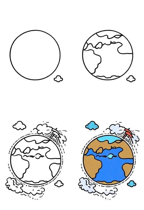 地球面临的危机简笔画-地球危机简笔画