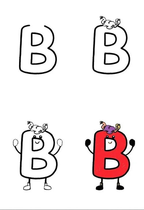 英文字母简笔画的图片-英文字母简笔画图片