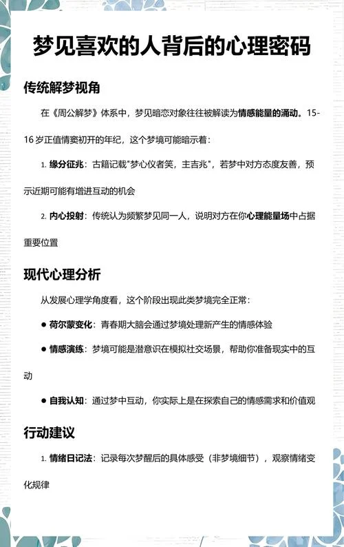 连续几天梦见暗恋的人-