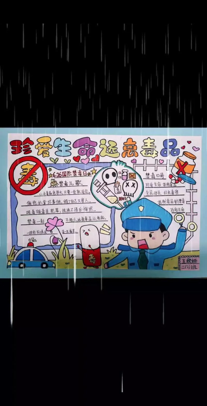 禁毒防毒手抄报_2