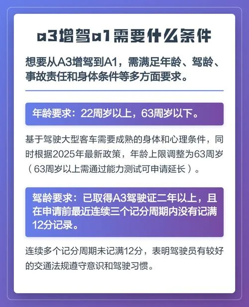 a3三年增驾a1的条件-增驾 A3 需增驾 A1 条件
