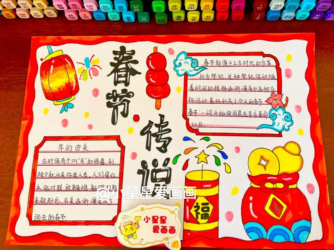 小学生手抄报春节寄语-手抄报春节寄语
