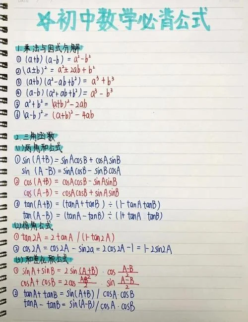 初中数学公式定理手册_1