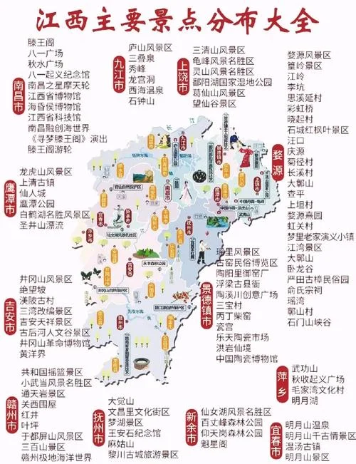 江西旅游景点分布图片-江西景点分布图