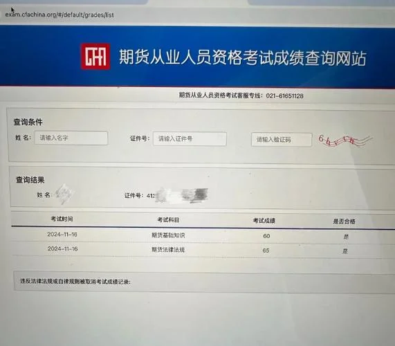 期货成绩查询表-期货查分查询表