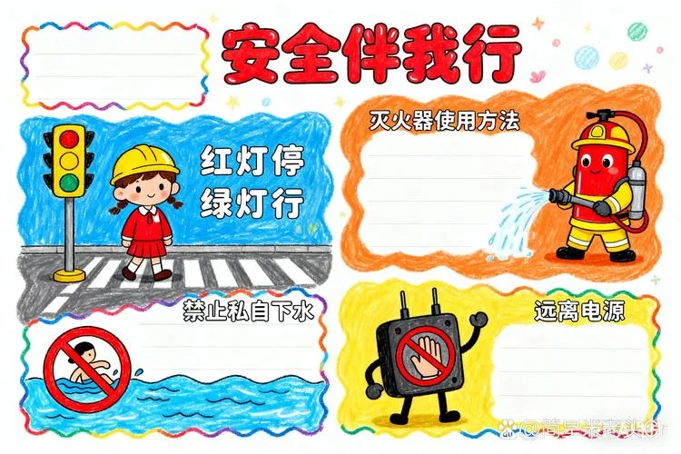 五年级简单安全教育手抄报-五年级简单安全手抄报