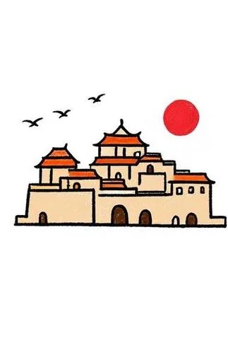 旅游景点图片简笔画-旅游简笔画图片