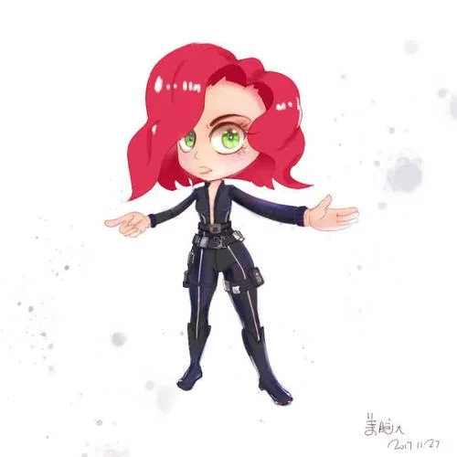 黑寡妇简笔画卡通_1