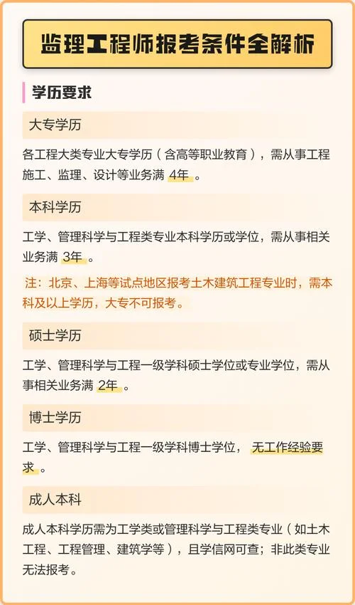报考监理工程师的条件有_2